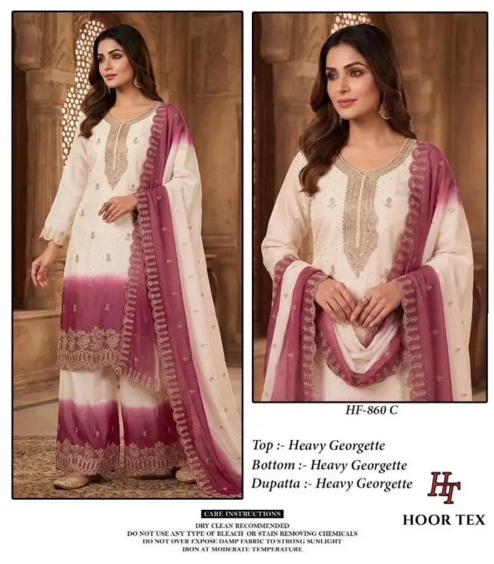 Launching Hoor Tex 860 A To D Georgette Embroidered Salwar Kameez Wholesale 2026