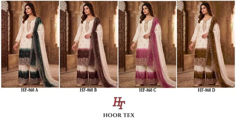 Launching Hoor Tex 860 A To D Georgette Embroidered Salwar Kameez Wholesale 2026