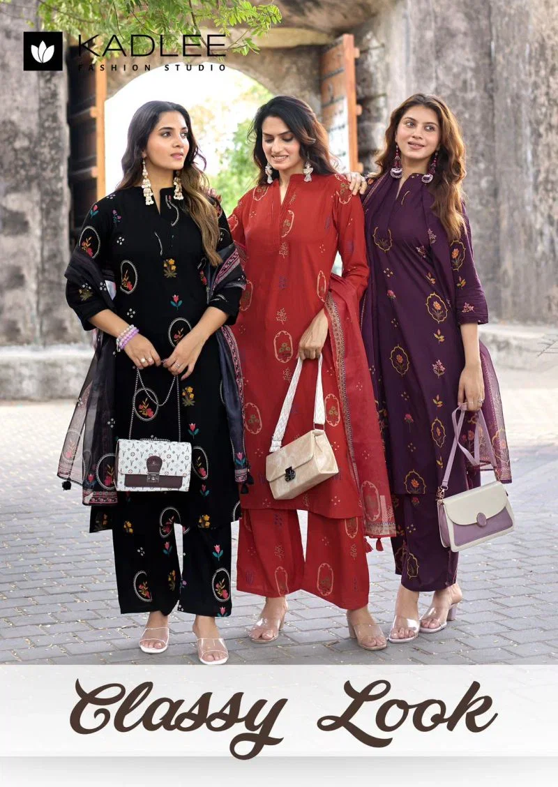Kadlee Classy Look Rayon Printed Kurti With Bottom Dupatta Wholesale