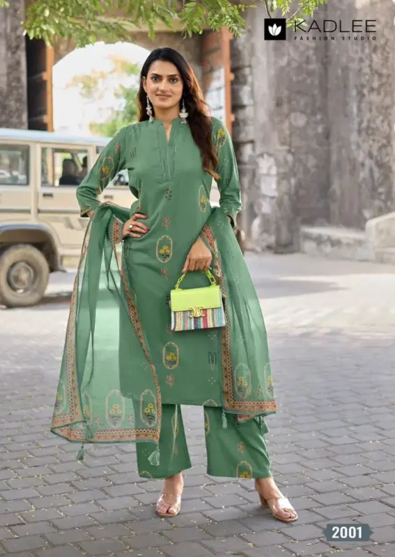 Beautiful Kadlee Classy Look Rayon Printed Kurti With Bottom Dupatta Wholesale 2026