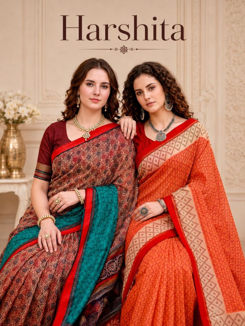 Bunawat Harshita Cotton Sangam Prints Traditional Saree Wholesale 3 Bunawat Harshita Cotton Sangam Prints Traditional Saree Wholesale