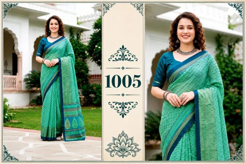 Bunawat Harshita Cotton Sangam Prints Traditional Saree Wholesale 8 Bunawat Harshita Cotton Sangam Prints Traditional Saree Wholesale