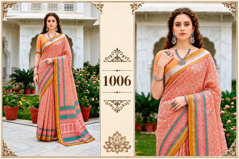 Bunawat Harshita Cotton Sangam Prints Traditional Saree Wholesale 9 Bunawat Harshita Cotton Sangam Prints Traditional Saree Wholesale