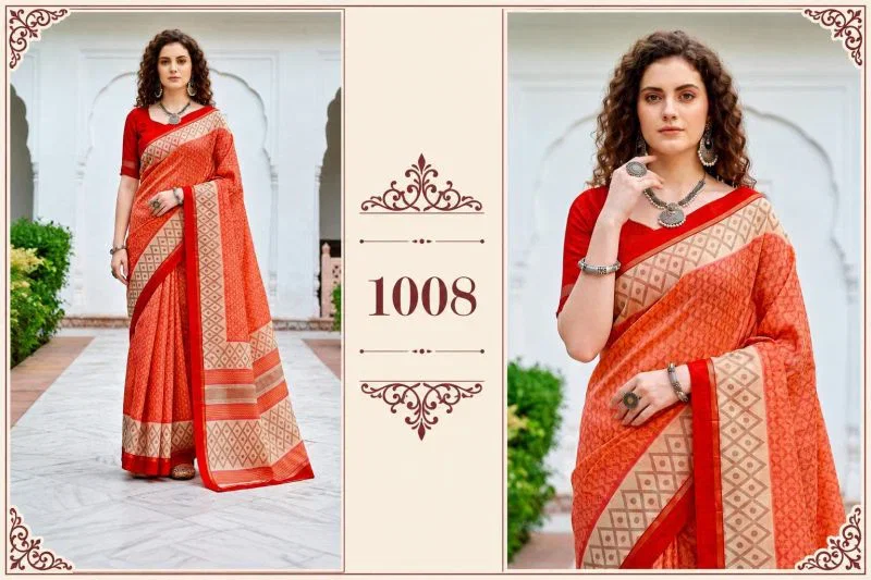 Bunawat Harshita Cotton Sangam Prints Traditional Saree Wholesale 11 Bunawat Harshita Cotton Sangam Prints Traditional Saree Wholesale