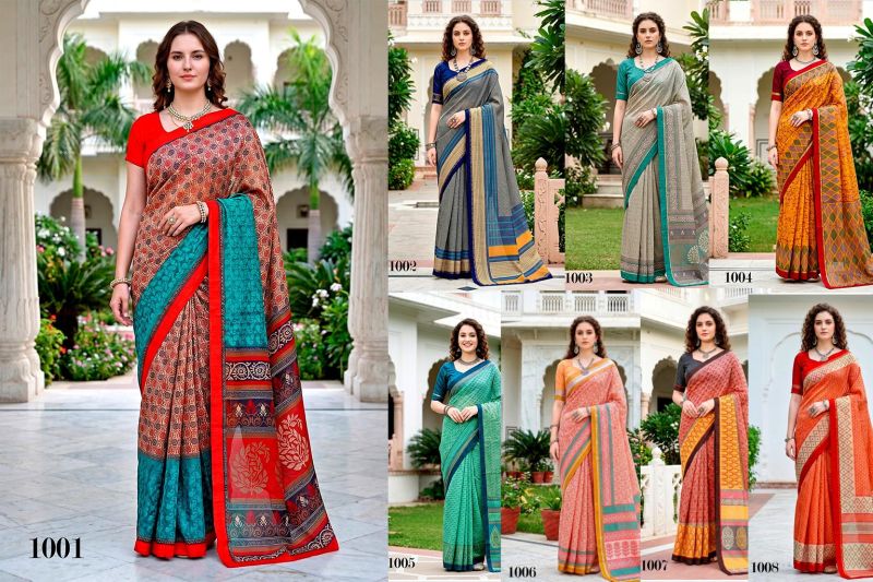 Bunawat Harshita Cotton Sangam Prints Traditional Saree Wholesale 12 Bunawat Harshita Cotton Sangam Prints Traditional Saree Wholesale