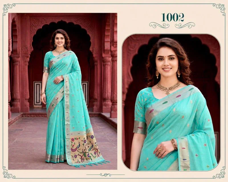Bunawat Tanya Cotton Woven Work Traditional Saree Wholesale 5 Bunawat Tanya Cotton Woven Work Traditional Saree Wholesale