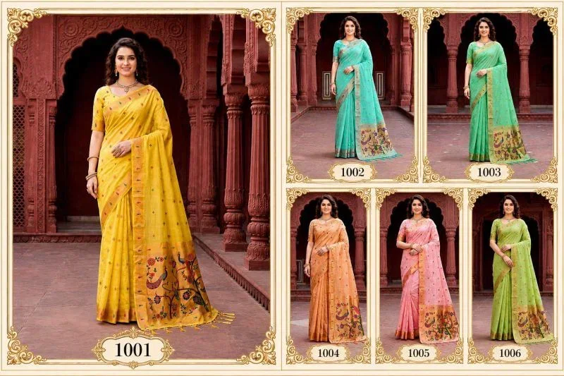 Bunawat Tanya Cotton Woven Work Traditional Saree Wholesale 10 Bunawat Tanya Cotton Woven Work Traditional Saree Wholesale