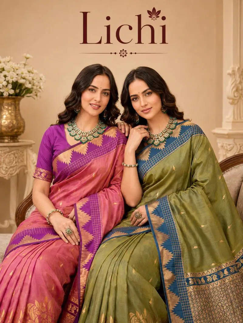 Bunawat Lichi Soft Silk Woven Work Traditional Saree Wholesale 3 Bunawat Lichi Soft Silk Woven Work Traditional Saree Wholesale