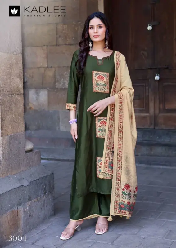 Latest Kadlee Royal Queen Gaji Silk Hand Work Kurti With Bottom Dupatta Wholesale 2026 4 Latest Kadlee Royal Queen Gaji Silk Hand Work Kurti With Bottom Dupatta Wholesale 2026