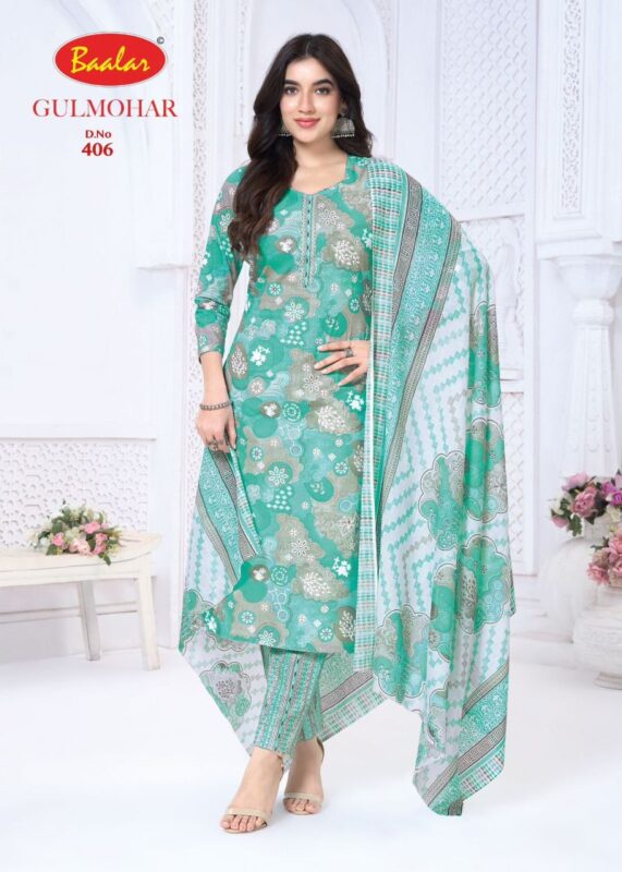 Latest Baalar Gulmohar Vol 4 Readymade Cotton Kurti Pant With Dupatta Wholesale 2026