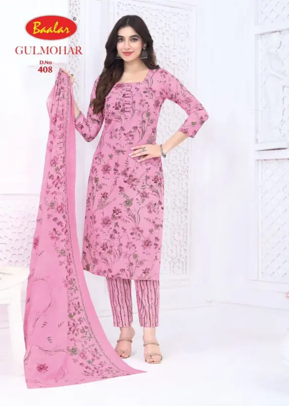 Latest Baalar Gulmohar Vol 4 Readymade Cotton Kurti Pant With Dupatta Wholesale 2026
