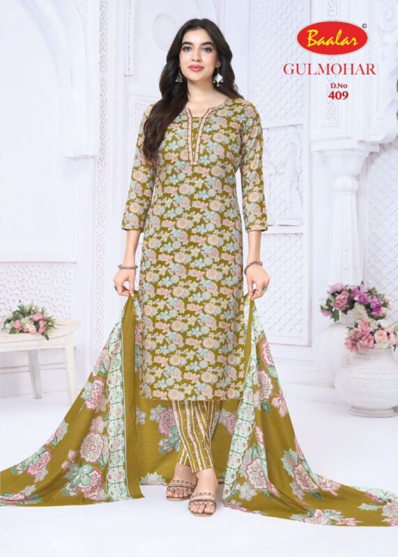 Latest Baalar Gulmohar Vol 4 Readymade Cotton Kurti Pant With Dupatta Wholesale 2026