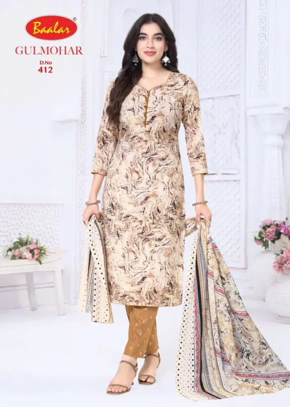 Latest Baalar Gulmohar Vol 4 Readymade Cotton Kurti Pant With Dupatta Wholesale 2026