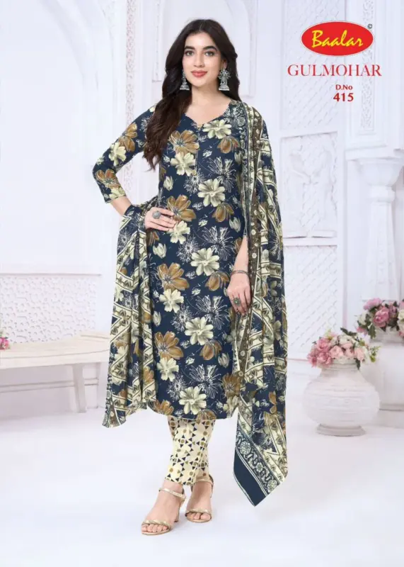 Latest Baalar Gulmohar Vol 4 Readymade Cotton Kurti Pant With Dupatta Wholesale 2026