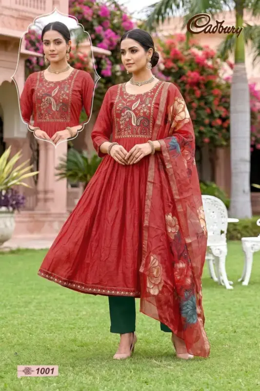 Buy Cadbury Vol 1 Viscose Vertican Silk Umbrella Kurti Set Collection Wholesale 2026