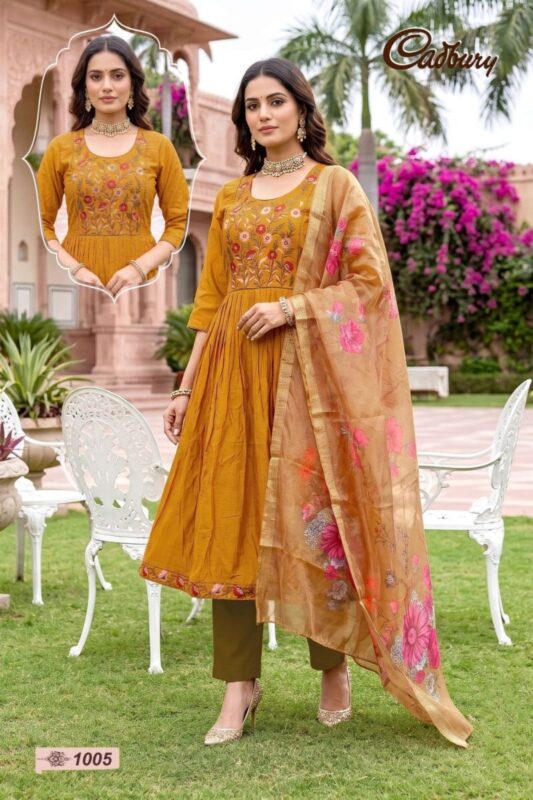 Buy Cadbury Vol 1 Viscose Vertican Silk Umbrella Kurti Set Collection Wholesale 2026