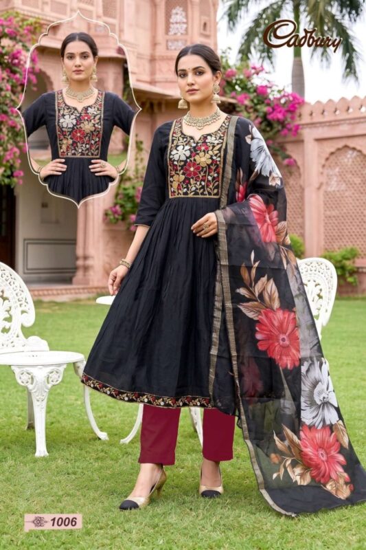 Buy Cadbury Vol 1 Viscose Vertican Silk Umbrella Kurti Set Collection Wholesale 2026