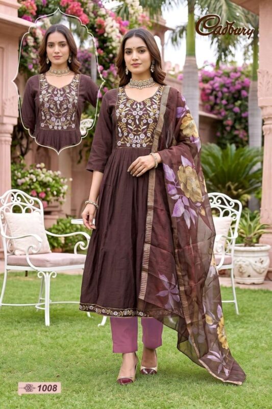 Buy Cadbury Vol 1 Viscose Vertican Silk Umbrella Kurti Set Collection Wholesale 2026