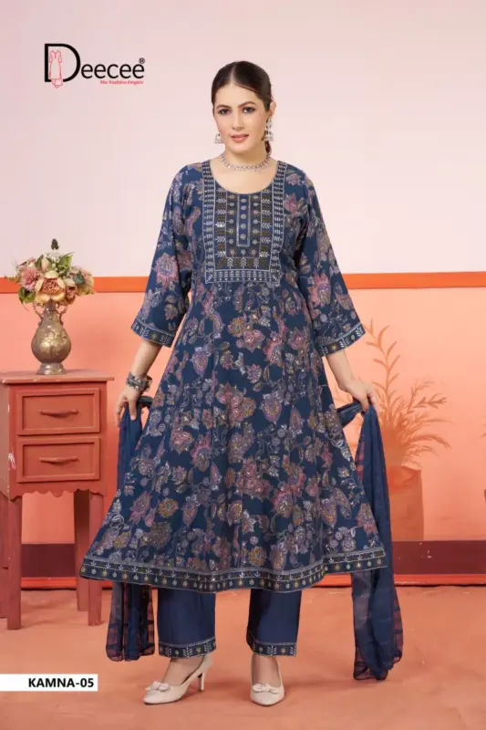 Beautiful Deecee Kamna Vichitra Silk Embroidered Flared Kurti With Bottom Dupatta Wholesale 2026