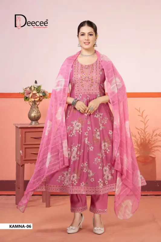 Beautiful Deecee Kamna Vichitra Silk Embroidered Flared Kurti With Bottom Dupatta Wholesale 2026