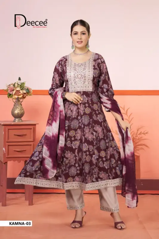 Beautiful Deecee Kamna Vichitra Silk Embroidered Flared Kurti With Bottom Dupatta Wholesale 2026