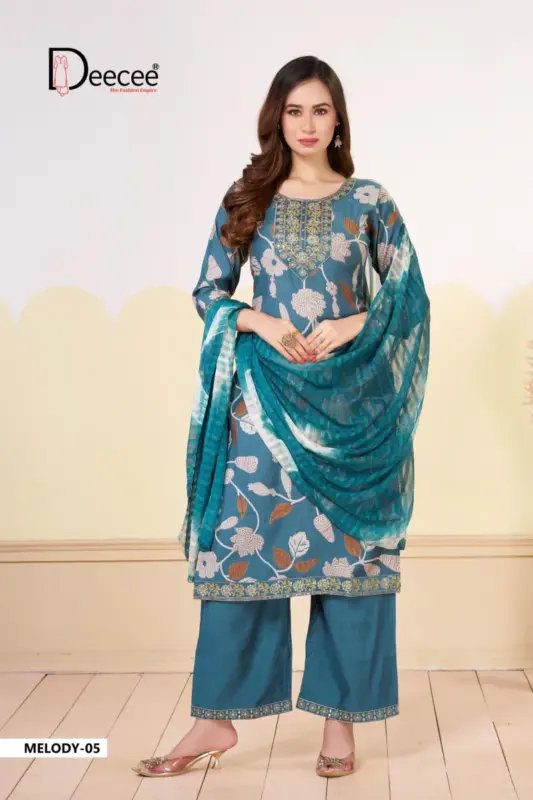 Latest Deecee Melody Barlin Print Embroidered Kurti With Bottom Dupatta Wholesale 2026