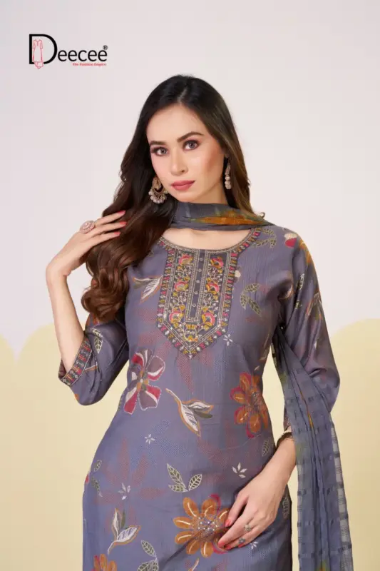 Latest Deecee Melody Barlin Print Embroidered Kurti With Bottom Dupatta Wholesale 2026