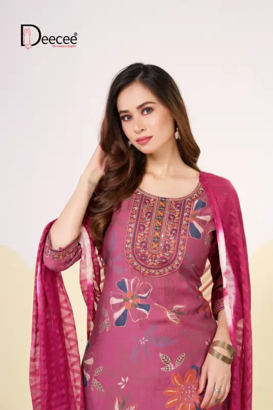 Latest Deecee Melody Barlin Print Embroidered Kurti With Bottom Dupatta Wholesale 2026