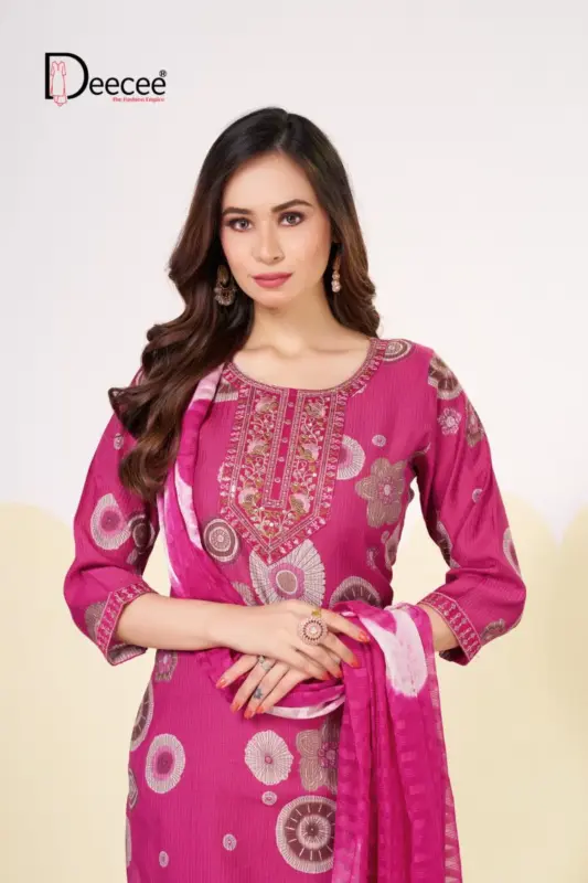 Latest Deecee Melody Barlin Print Embroidered Kurti With Bottom Dupatta Wholesale 2026