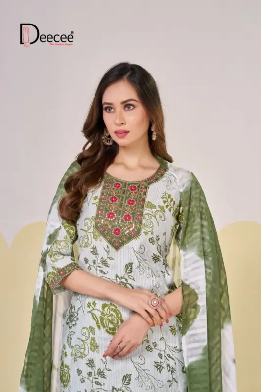 Latest Deecee Melody Barlin Print Embroidered Kurti With Bottom Dupatta Wholesale 2026