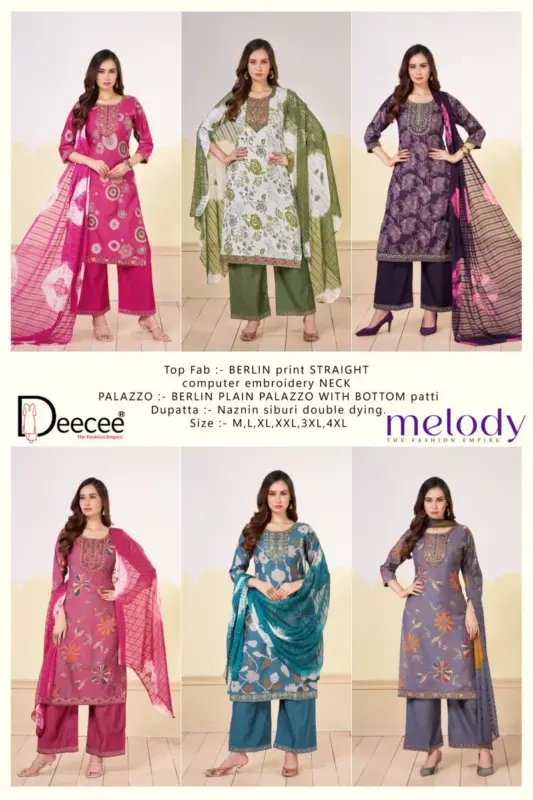 Latest Deecee Melody Barlin Print Embroidered Kurti With Bottom Dupatta Wholesale 2026