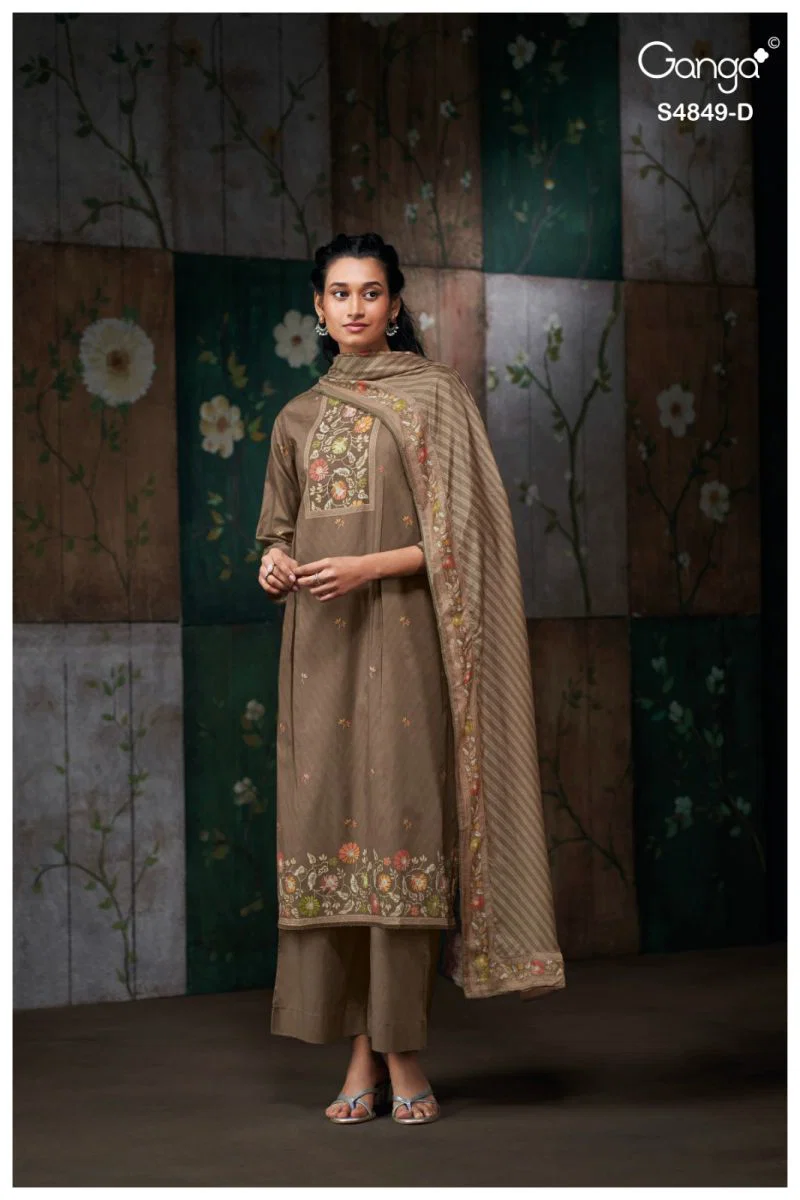 Ganga Pazellea 4849 Cotton With Embroidered And Handwork Salwar Kameez Wholesale 6 Ganga Pazellea 4849 Cotton With Embroidered And Handwork Salwar Kameez Wholesale