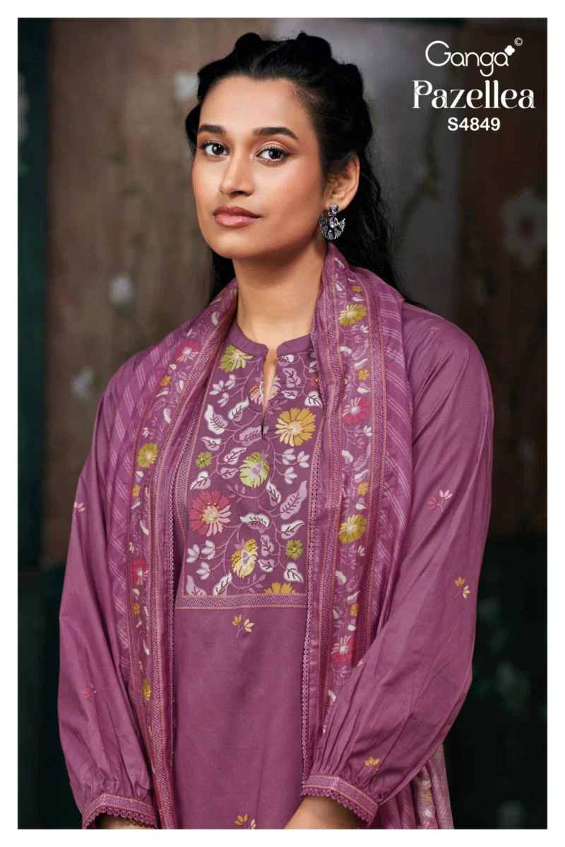 Ganga Pazellea 4849 Cotton With Embroidered And Handwork Salwar Kameez Wholesale 8 Ganga Pazellea 4849 Cotton With Embroidered And Handwork Salwar Kameez Wholesale