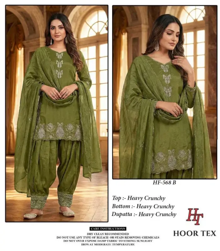 Latest Hoor Tex 568 A To D Crunchy Embroidered Salwar Kameez Wholesale 2026