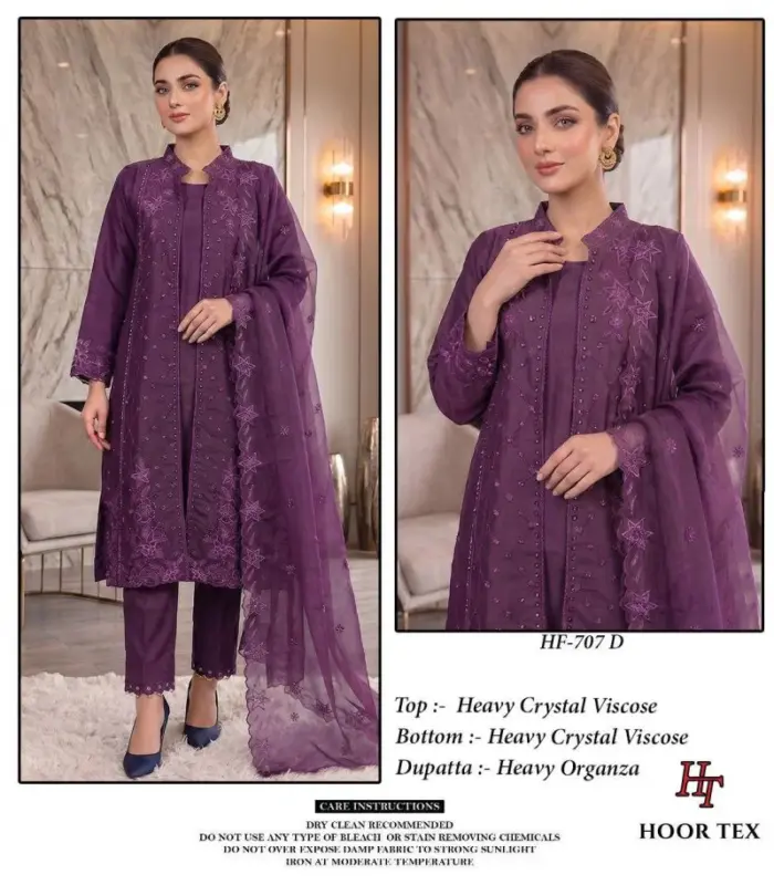 Stylish Hoor Tex 707 A To D Viscose Embroidered Salwar Kameez Collection Wholesale 2026