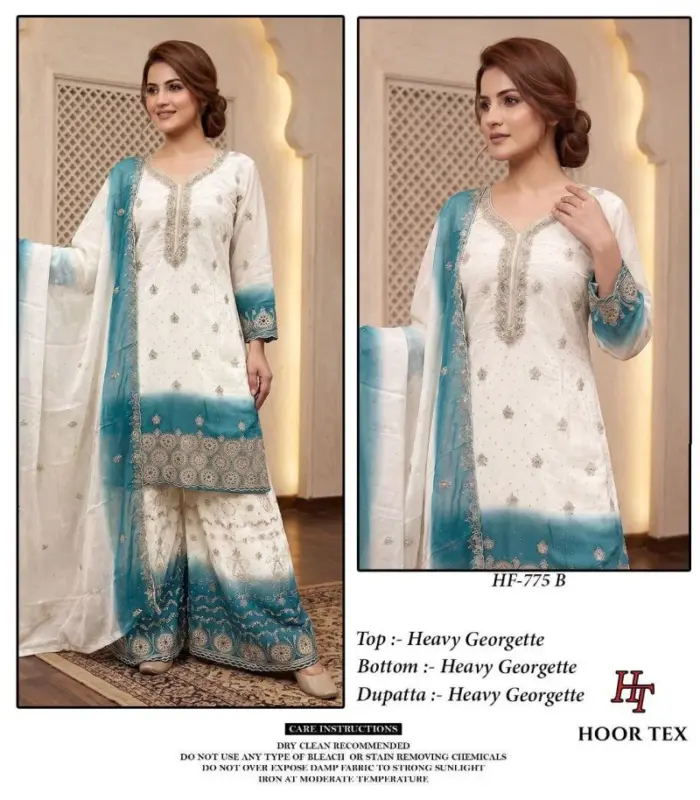 Latest Hoor Tex 775 A To D Georgette Embroidered Salwar Kameeez Collection Wholesale 2026