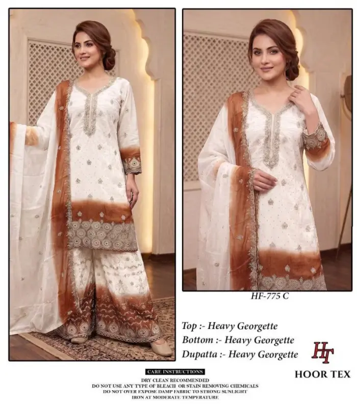 Latest Hoor Tex 775 A To D Georgette Embroidered Salwar Kameeez Collection Wholesale 2026