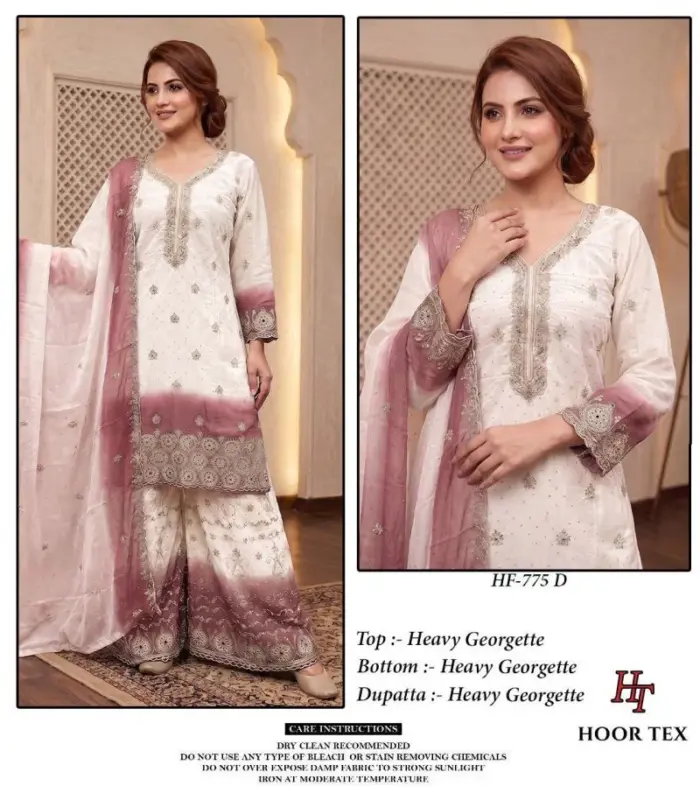 Latest Hoor Tex 775 A To D Georgette Embroidered Salwar Kameeez Collection Wholesale 2026