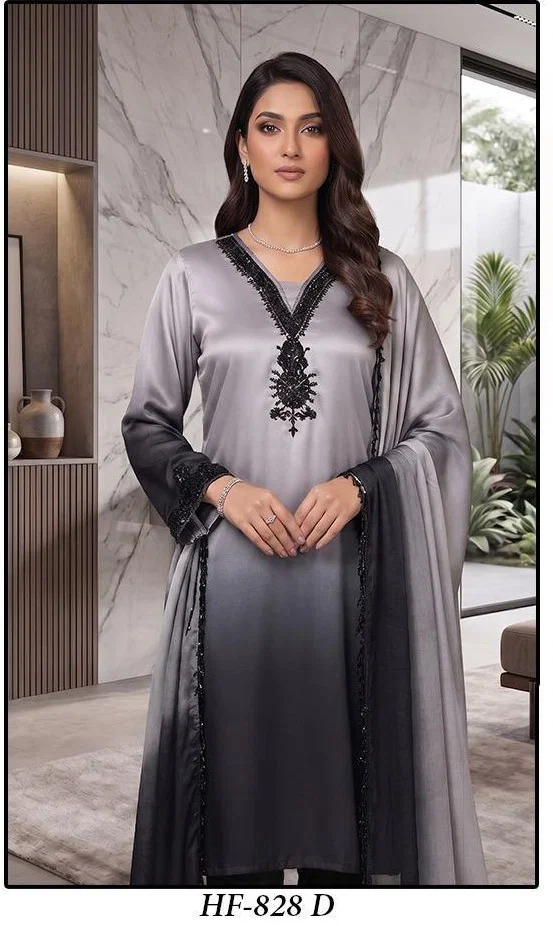 Hoor Tex 828 A To D Heavy Natural Crepe Pakistani Salwar Kameez Wholesale