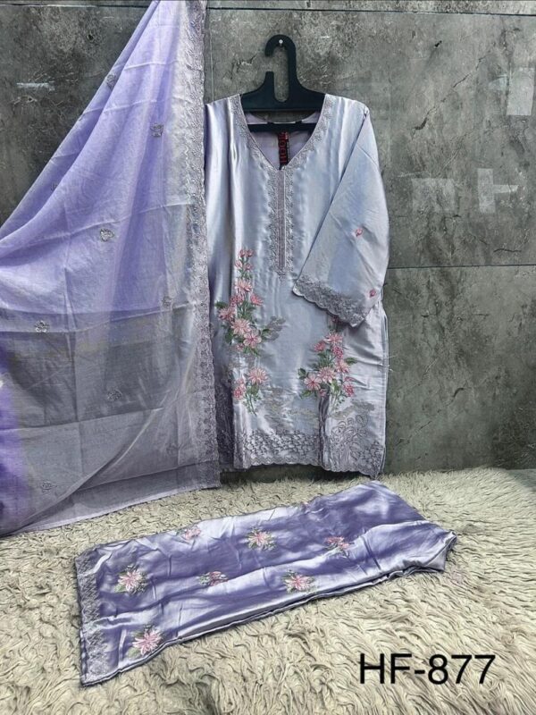 Launching Hoor Tex 877 A To D Malai Satin Embroidered Salwar Kameez Wholesale 2026