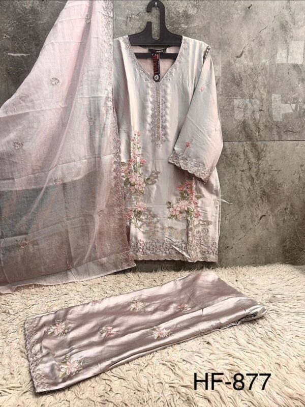 Launching Hoor Tex 877 A To D Malai Satin Embroidered Salwar Kameez Wholesale 2026