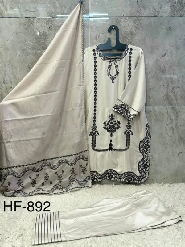 Launching Hoor Tex 892 A To D Rayon Satin Embroidered Salwar Kameez Collection Wholesale 2026