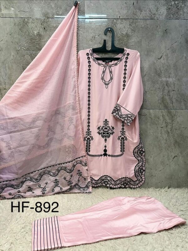 Launching Hoor Tex 892 A To D Rayon Satin Embroidered Salwar Kameez Collection Wholesale 2026