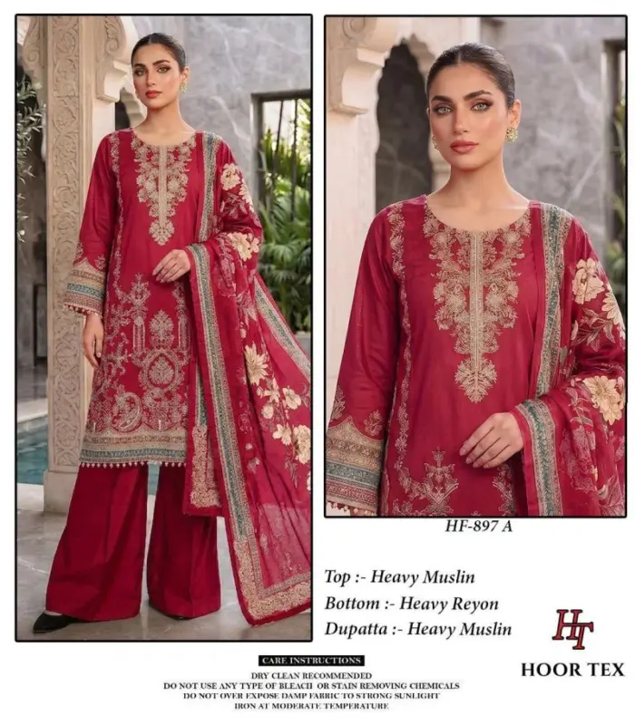 Buy Hoor Tex 897 A To C Muslin Print Embroidered Salwar Kameez Collection Wholesale 2026