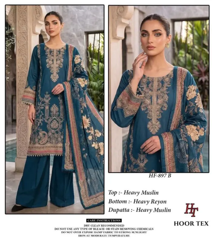 Buy Hoor Tex 897 A To C Muslin Print Embroidered Salwar Kameez Collection Wholesale 2026