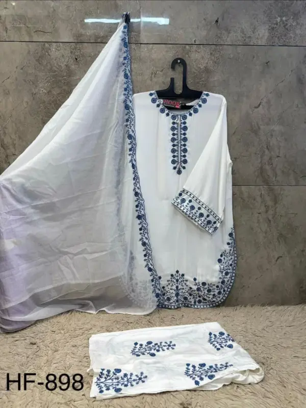 Launching Hoor Tex 898 A To D Rayon Satin Embroidered Salwar Kameez Collection Wholesale 2026