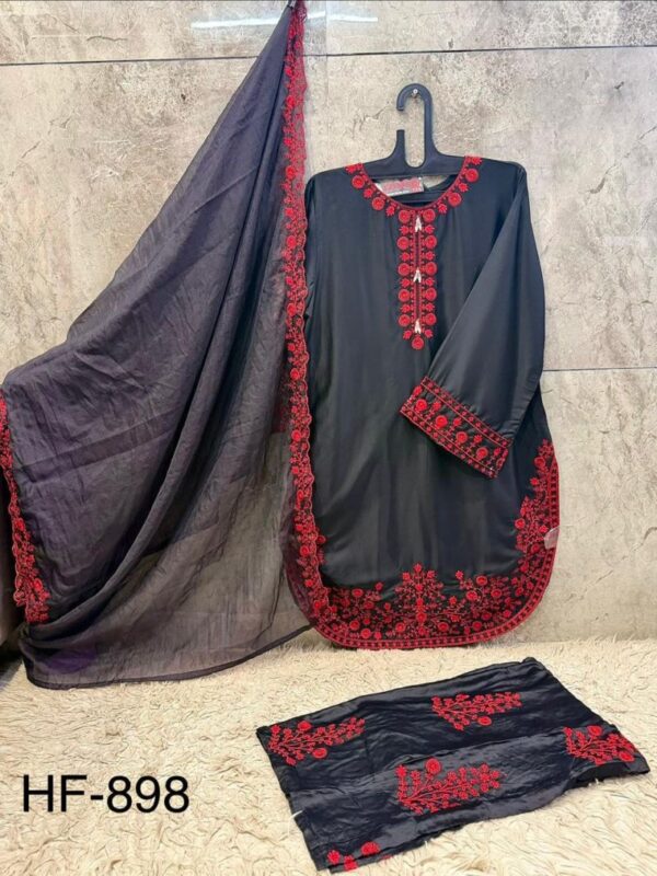 Launching Hoor Tex 898 A To D Rayon Satin Embroidered Salwar Kameez Collection Wholesale 2026