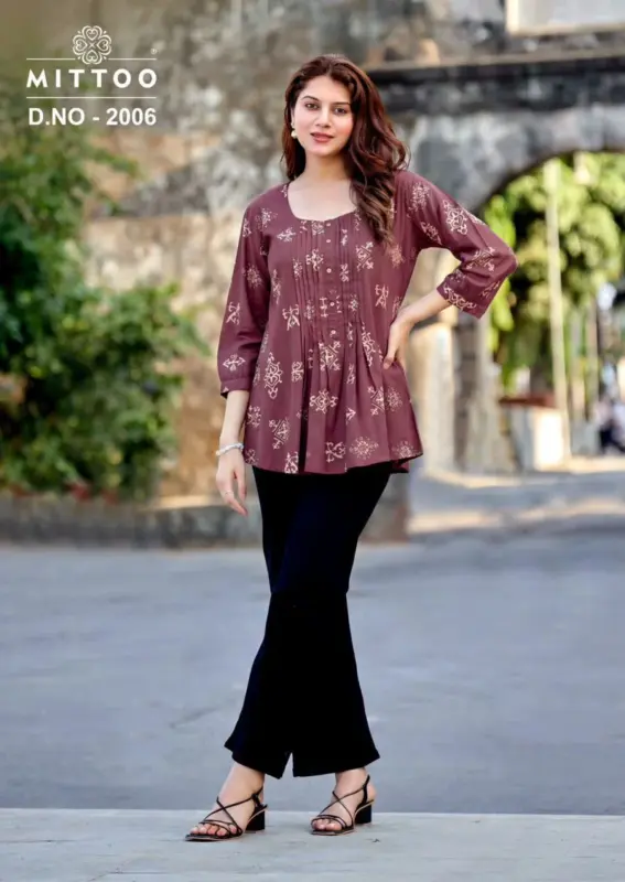Stylish Mittoo Crispy Rayon Printed Top Wholesale 2026 5 Stylish Mittoo Crispy Rayon Printed Top Wholesale 2026