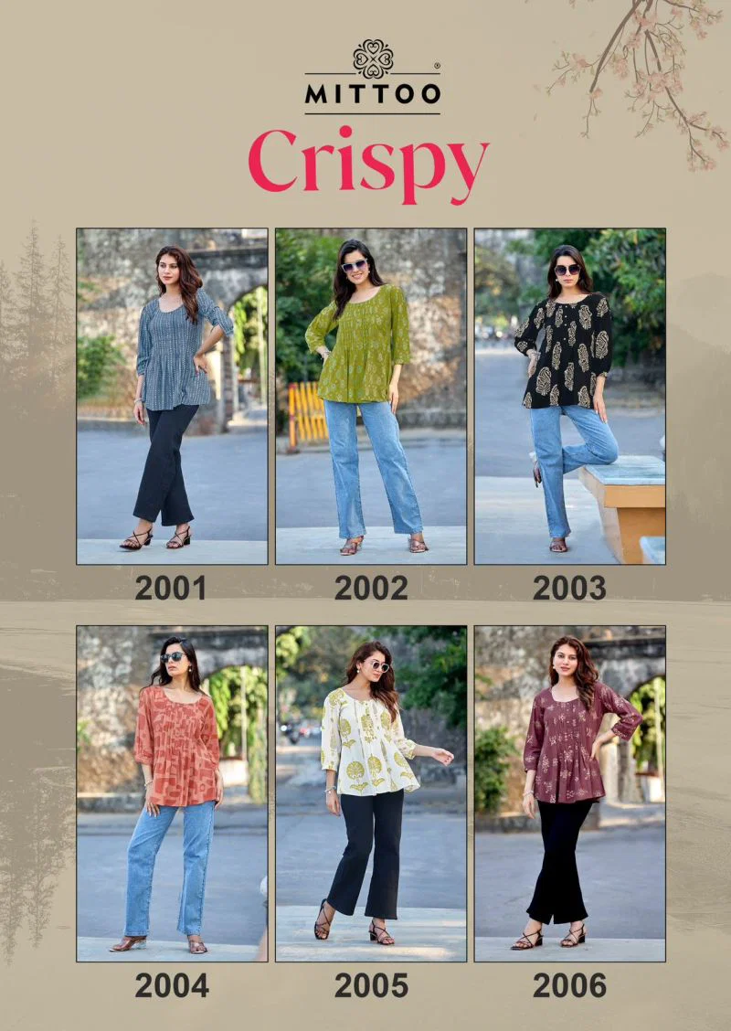 Mittoo Crispy Rayon Printed Top Wholesale 10 Stylish Mittoo Crispy Rayon Printed Top Wholesale 2026