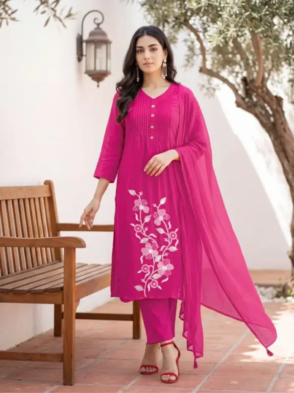 Stylish Ossm Sargam Cotton Embroidered Kurti With Bottom Dupatta Wholesale 2026 2 Stylish Ossm Sargam Cotton Embroidered Kurti With Bottom Dupatta Wholesale 2026
